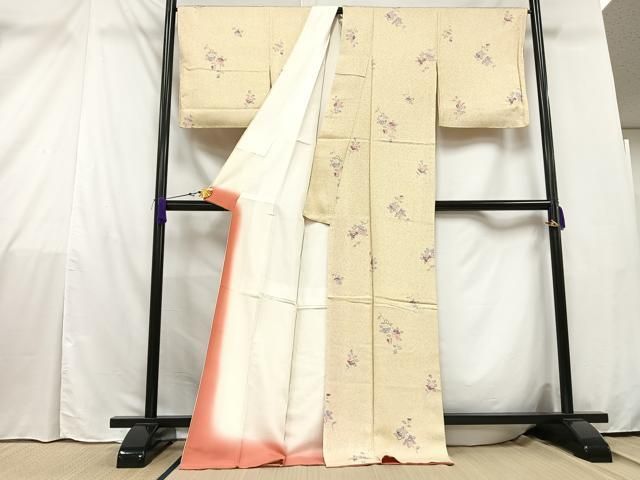 平和屋着物□上質な小紋 草花文 正絹 逸品 AAAZ6913st