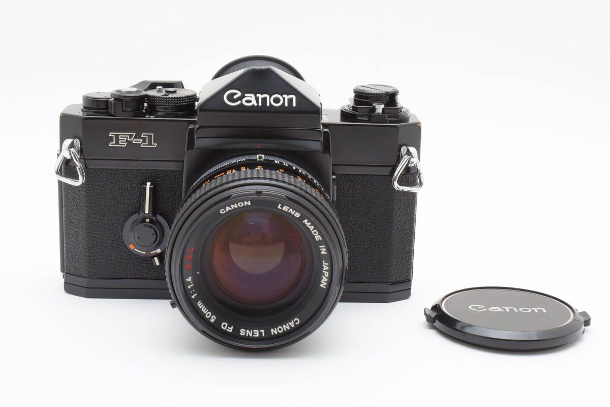 整備済 動作 済 モルト交換OK キヤノン Canon F-1 後期 ボディ ブラック LENS Caonn FD 50mm F1.4 S.S.C.一眼レフ 1134AR133