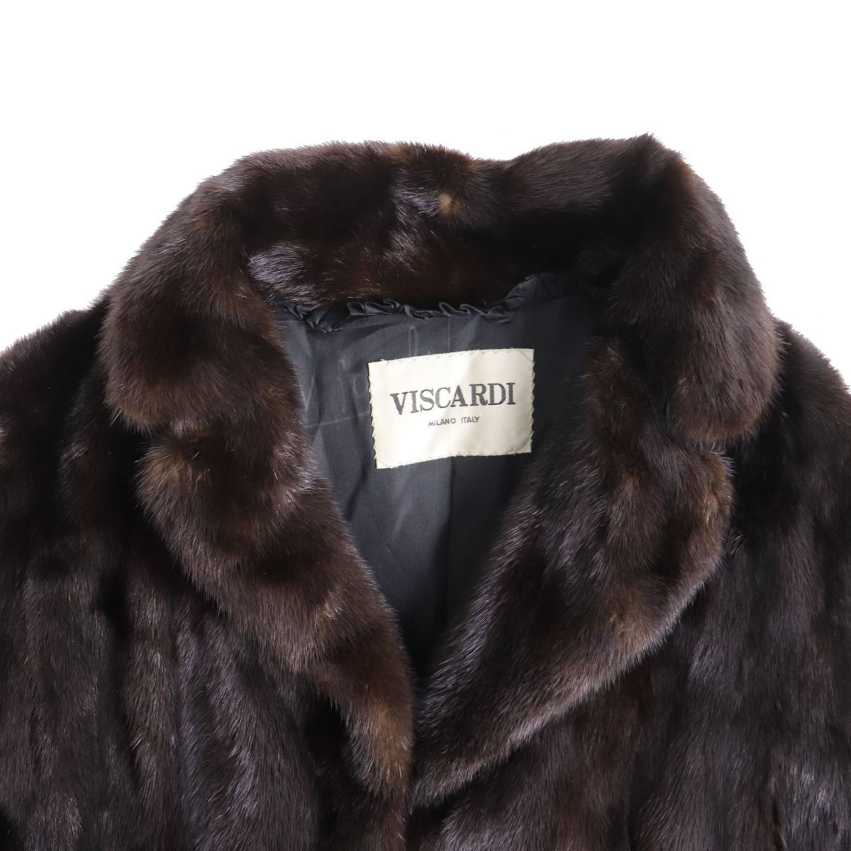 極美品☆VISCARDI ビスカルディ MINK ミンク 本毛皮コート ダーク