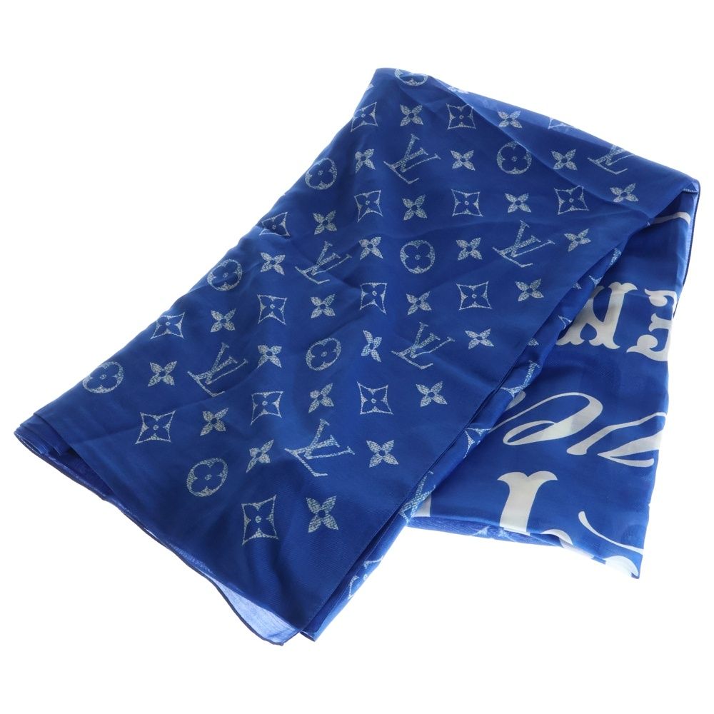 LOUIS VUITTON ルイヴィトン Monogram Colours Stole モノグラムストール シルク大判スカーフ ブルー M79707