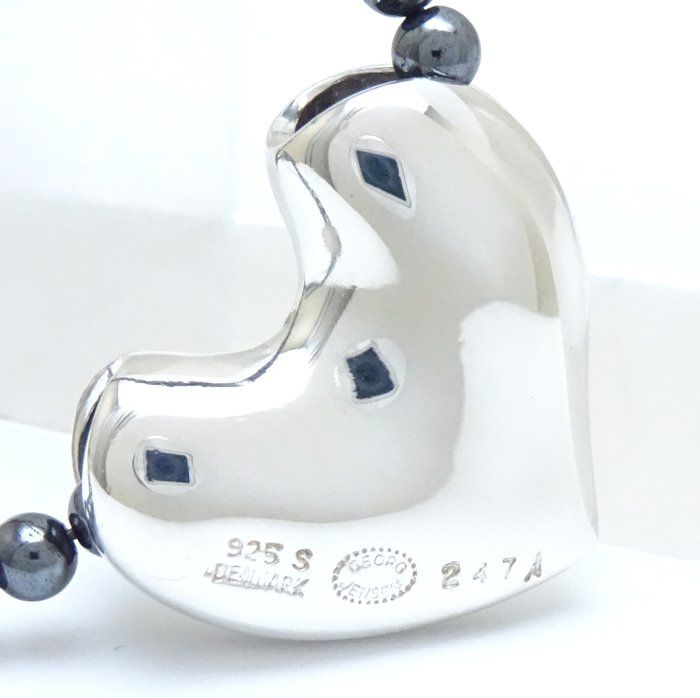ジョージジェンセン Georg Jensen ハート ヘマタイト ネックレス 247A