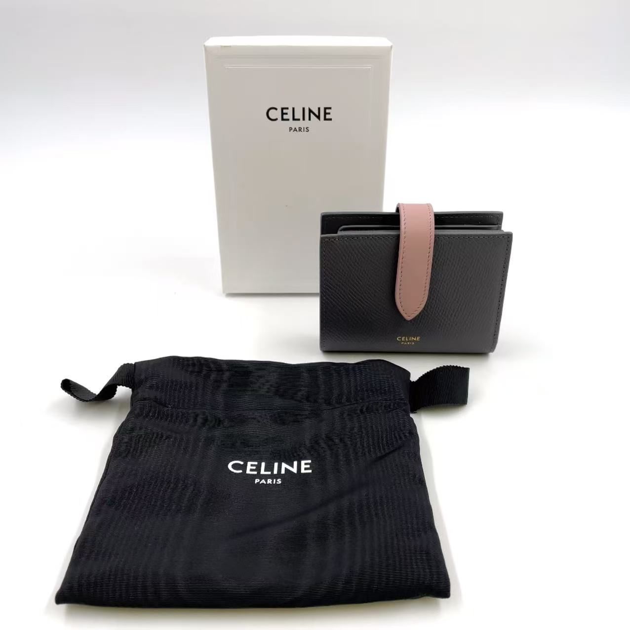 レザー グレー×ピンク