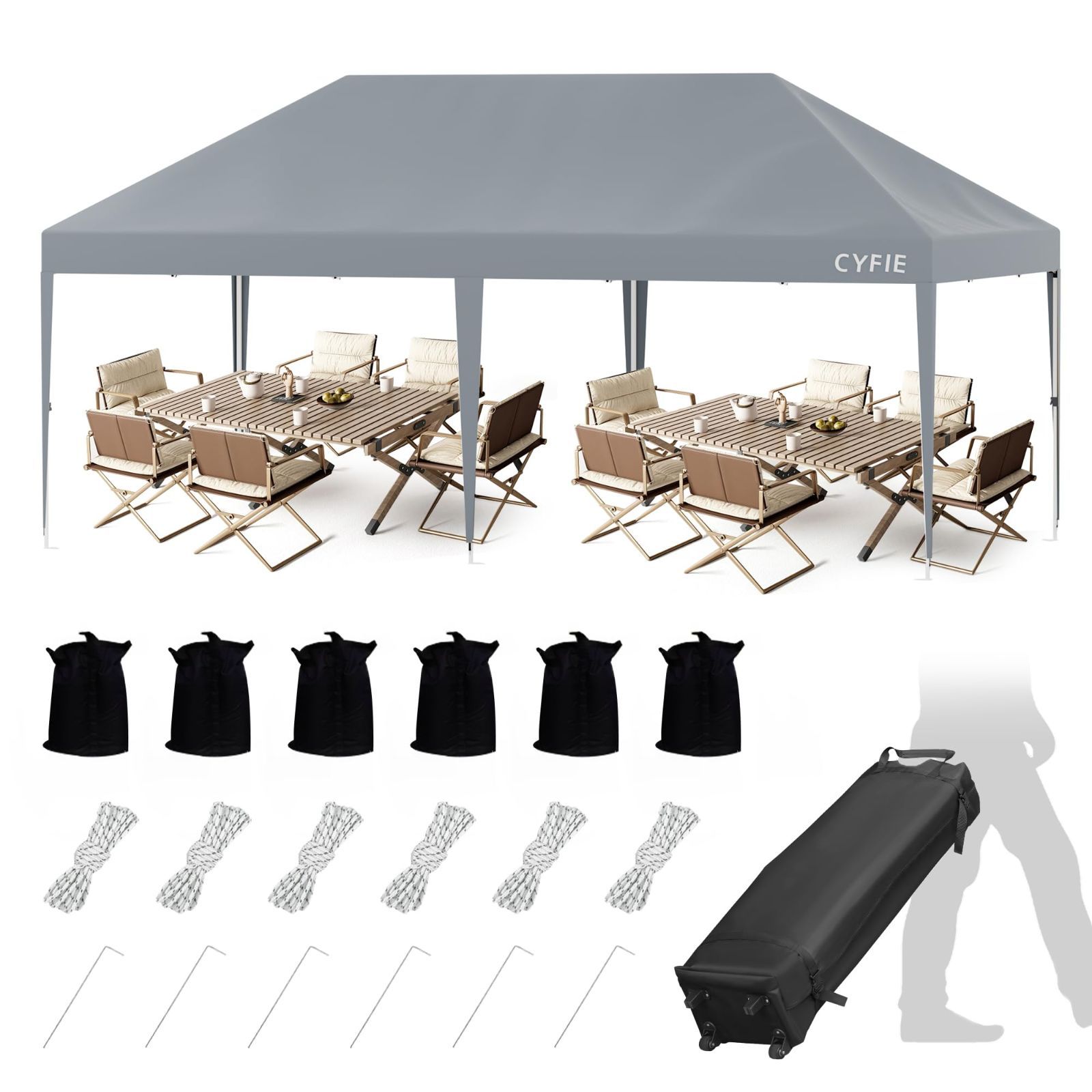 高耐水加工 ワンタッチテント uvカットコーティング 組立て簡単 ワンタッチ 持ち運び便利 テント 防災砂袋 ペグ ロープ キャスターある収納ケース付 イベントテント ワンタッチタープテント 高さ3段階調節 アウトドア ワンタッチタープ キャンプ 3mx6m