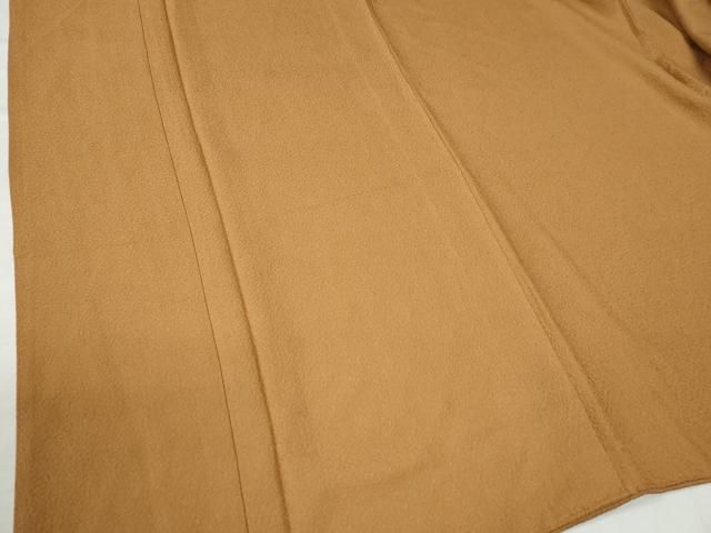 平和屋着物○上質な色無地 作家物 草花地紋 真赭色 正絹