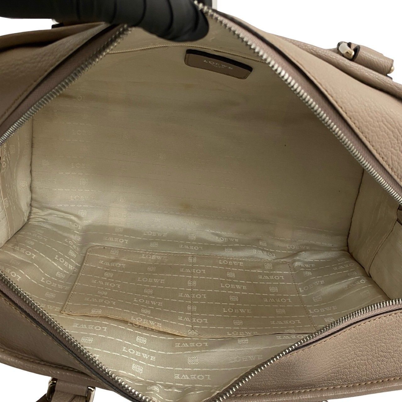 【美品】 ロエベ アマソナ 36 ハンドバッグ シボ革 ヴィンテージ　グレージュ 極 美品 鍵付き LOEWE ロエベ アマソナ 36 アナグラム ロゴ