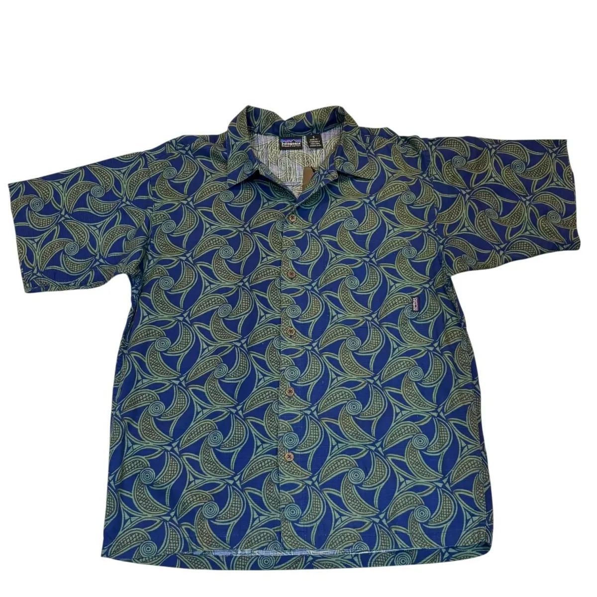 98年 PATAGONIA A/C SHIRT PIN WHEEL S パタゴニア ACシャツ 紺 緑 総
