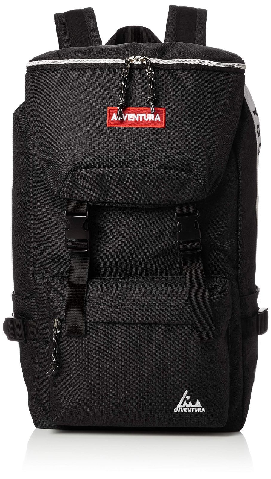 ブラック|ホワイト アヴェンチュラ リュック リュックサック フラップリュック 通学リュック 通学 バッグ 通勤バッグ スクールバッグ 撥水 ナイロン 大容量 a4 メッシュポケット 背面 ファスナー ポケットたくさん 20L 30417 ブラック|ホワイ
