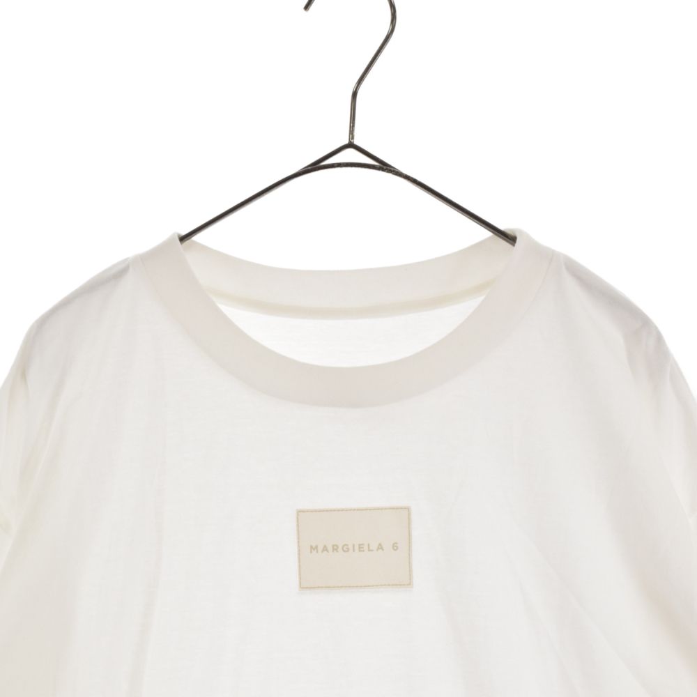 MM6 MAISON MARGIELA ロゴパッチ コットンTシャツ ホワイト MM6 Maison Margiela - 《MM➅》 Maison Margiela 6LOGO PRINT T