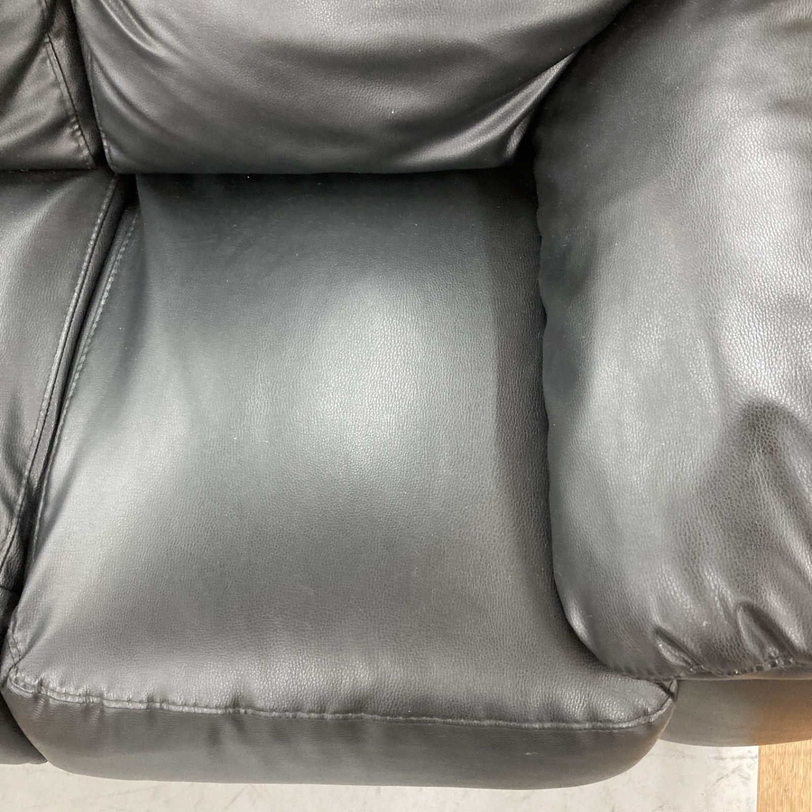 S035 ⭐ NITORI 2Pソファ SOFA 2P FLAN ブラック 幅140cm ⭐クリーニング済