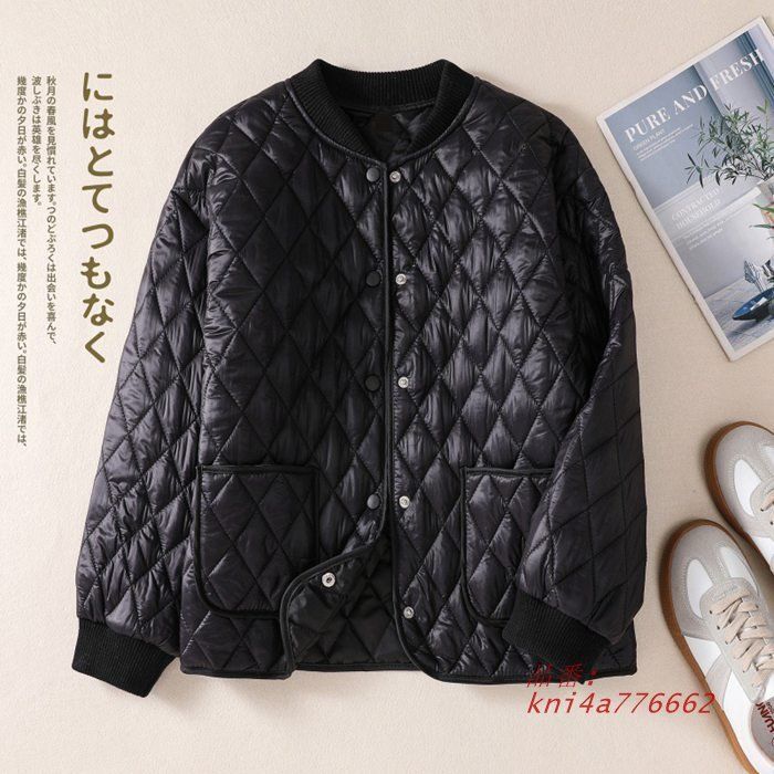 ジャケット・アウター kn 中綿ジャケット レディース 中綿コート ショート丈 Vネック