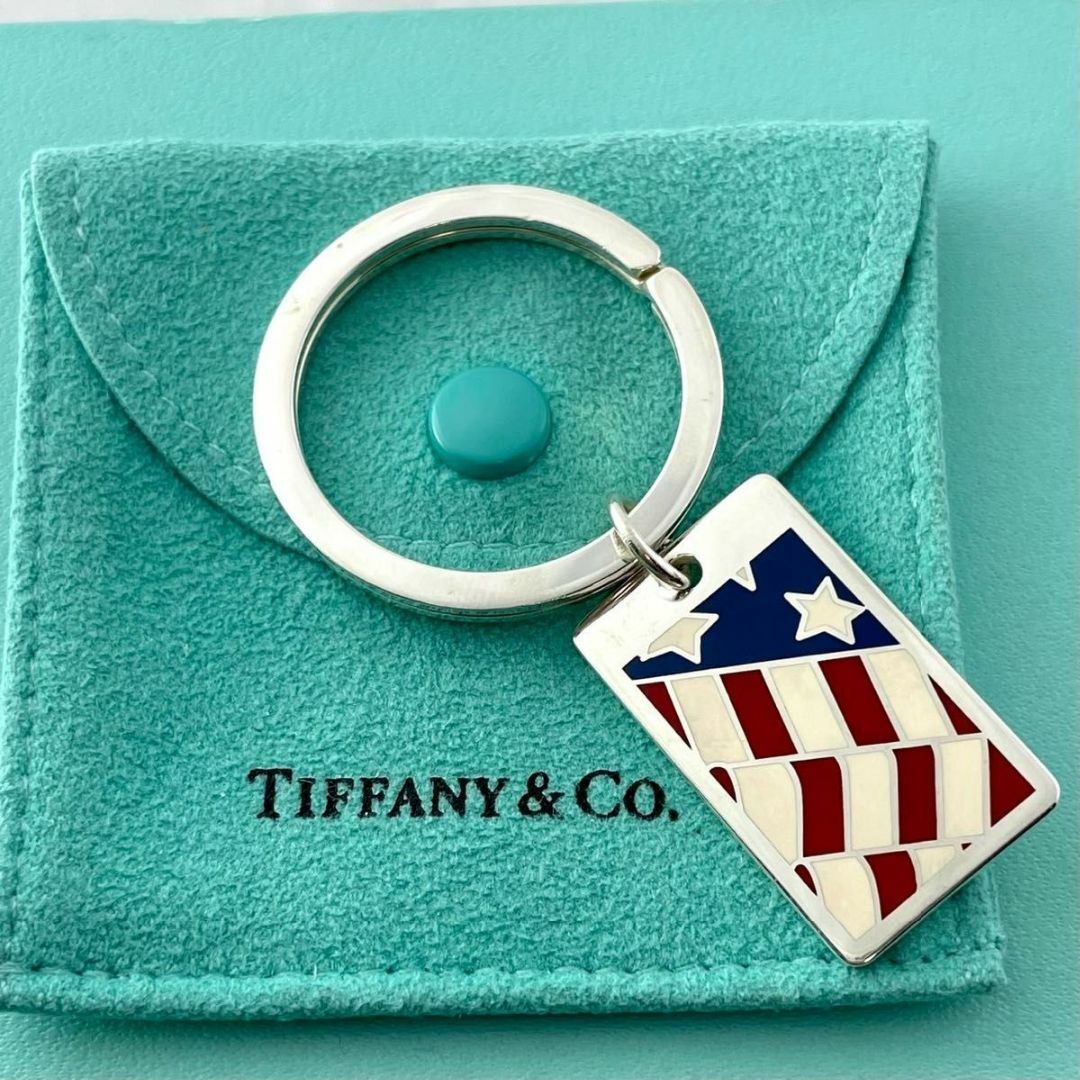 オールドティファニー 星条旗 アメリカ 国旗 プレート キーリング