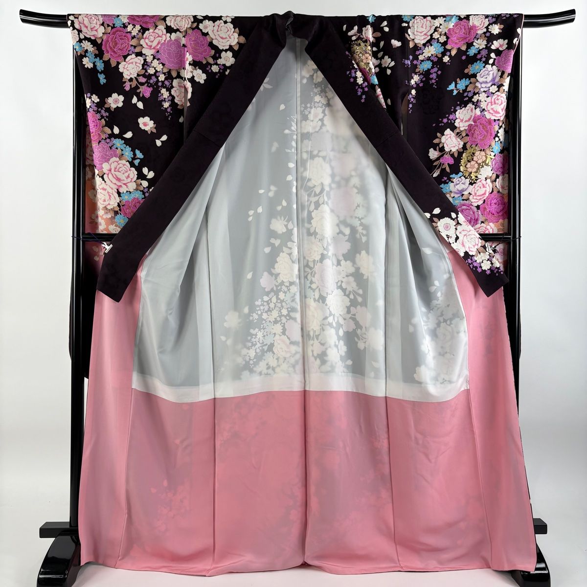 振袖フルセット】牡丹 霞 金糸 金銀彩 赤紫 正絹 楽天市場】【新古品