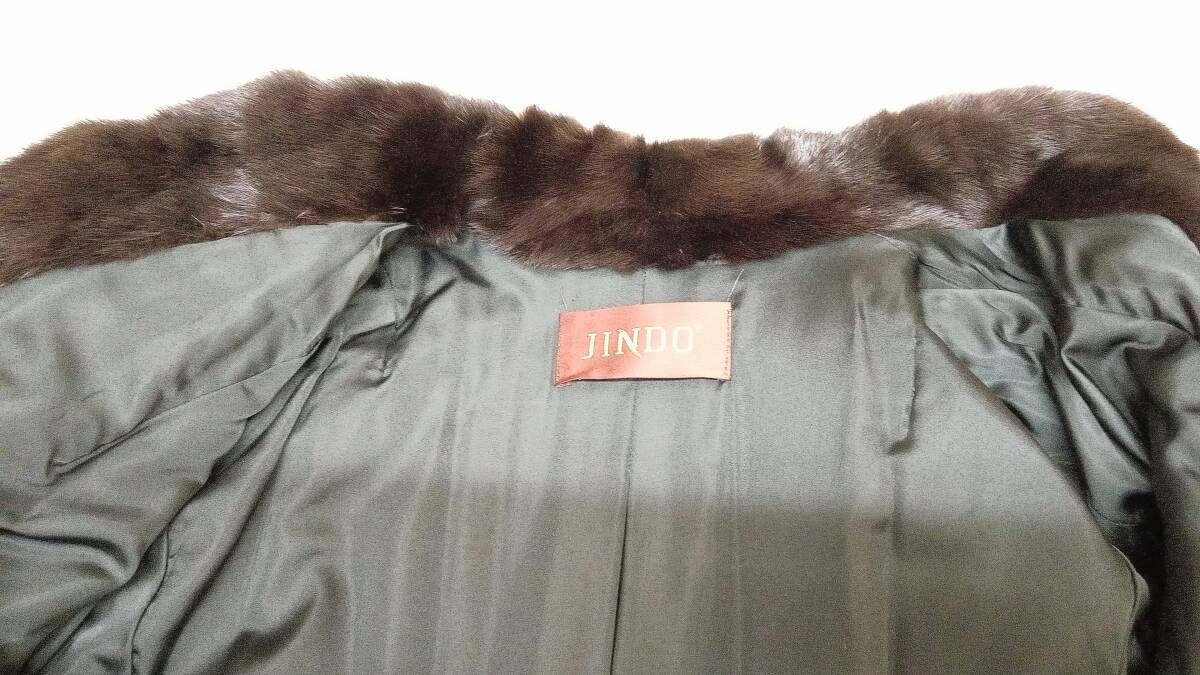 SAGA MINK サガミンク JINDO 本毛皮コート ファーコート 茶色 SAGA MINK サガミンク JINDO 本毛皮コート ファーコート