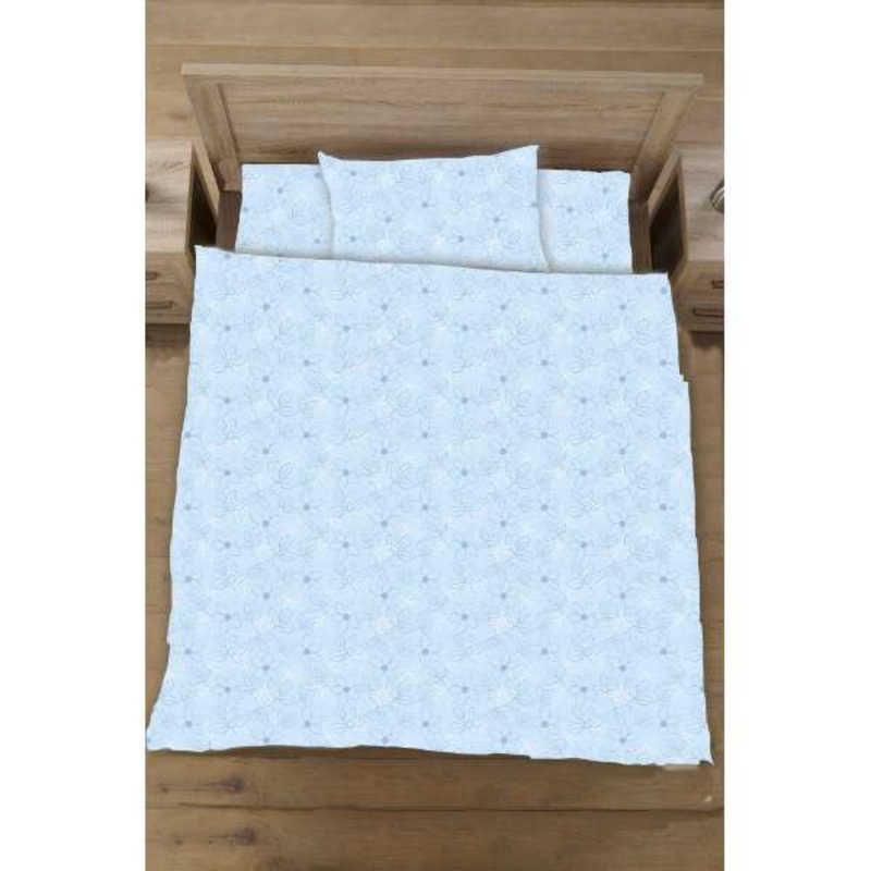 送料無料 ♥ 未開梱 生毛工房 掛ふとんカバー 綿ローン リーフ キングロングサイズ 綿 |230×230cm|ブルー