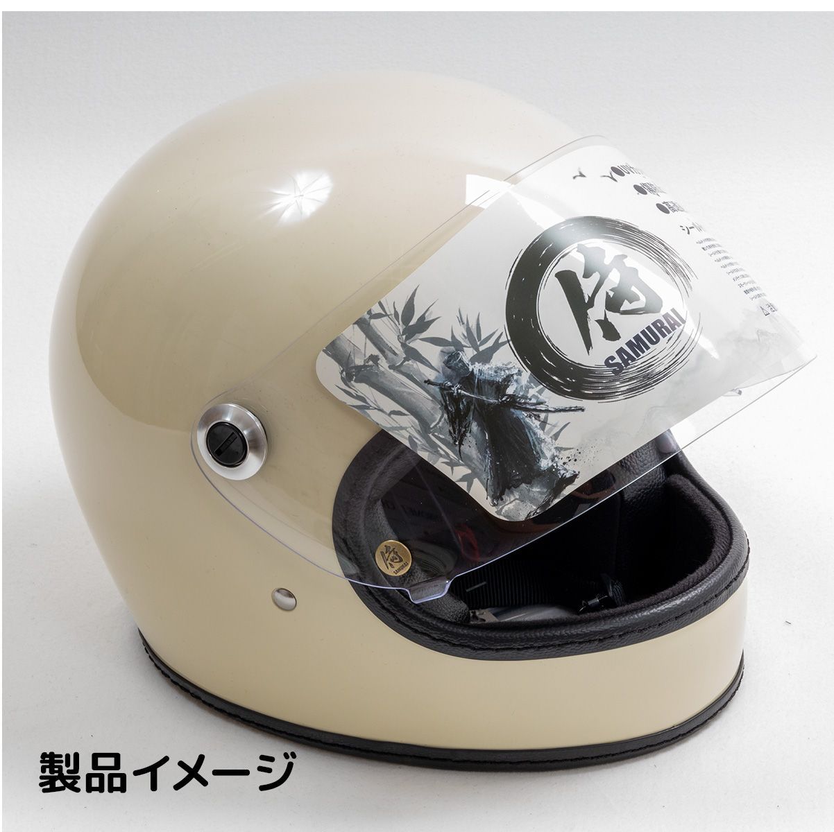 美品　CREST SAMURAI フルフェイス　 ヘルメット マットブラック 在庫限り19,800→6,980】レトロヘルメットSAMURAI☆マットブラック(M