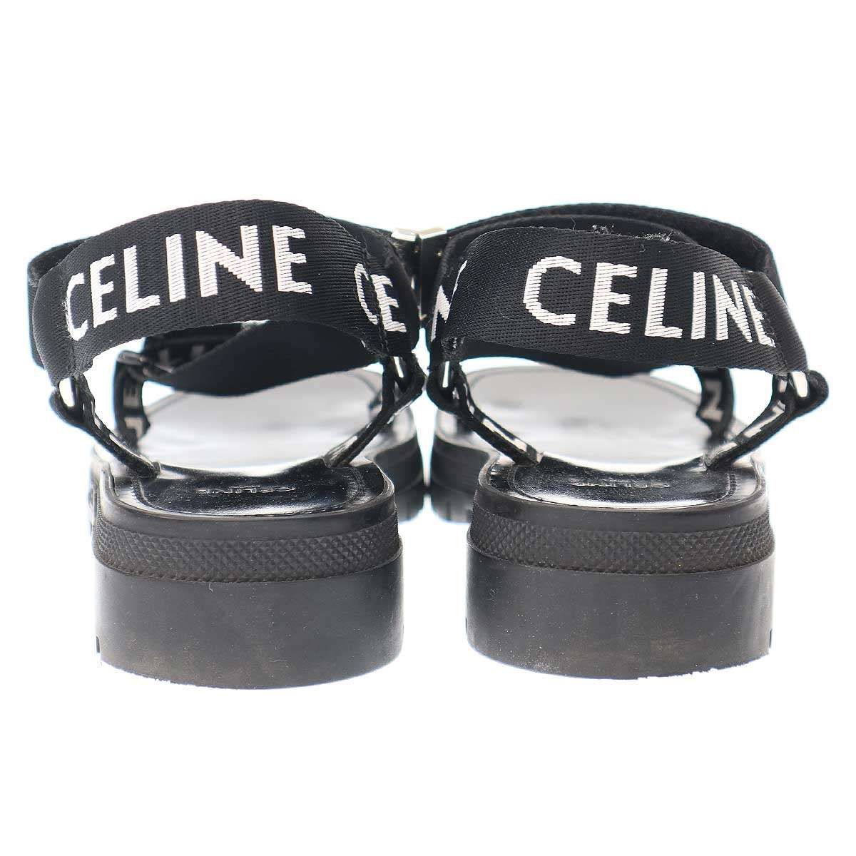 CELINE CELINEセリーヌ ロゴストラップ サンダル ブラック
