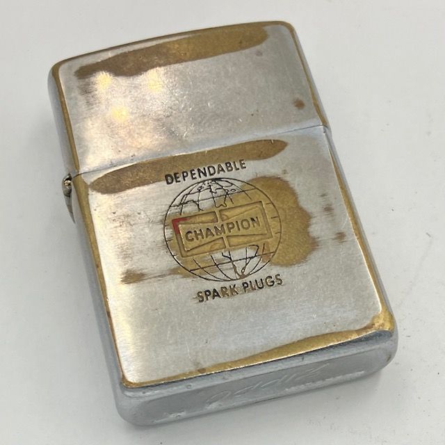 ZIPPO ビンテージ ジッポー 1964年 CHAMPION SPARK PLUGS 地球儀ロゴ チャンピオンスパークプラグ PAT.2517191 動作 済み