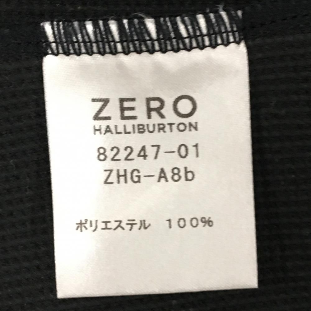 美品】ゼロハリバートン 長袖ハイネックシャツ 黒 袖ロゴ メンズ L