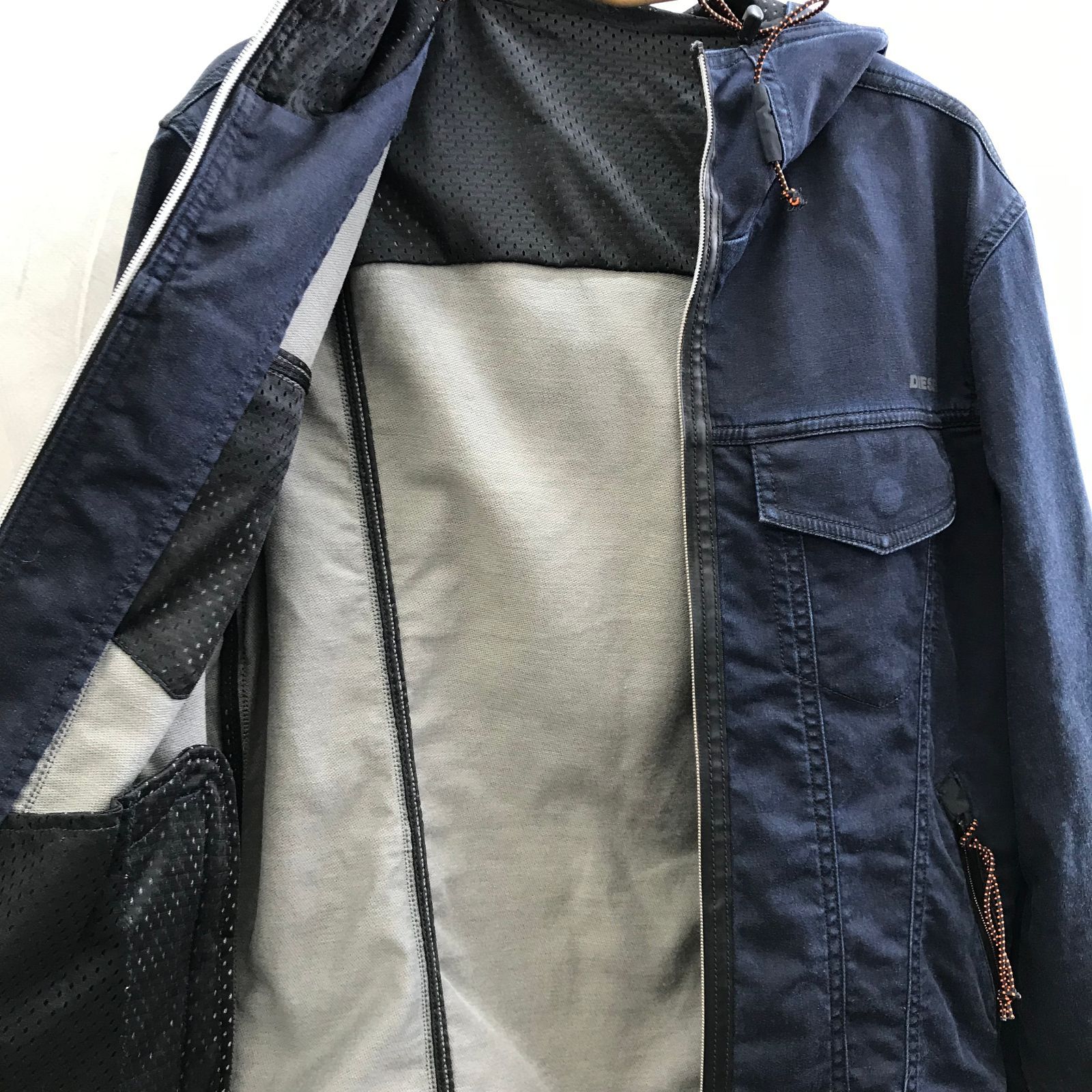 DIESEL ディーゼル ジョグジーンズジャケット ネイビー S ジップップ