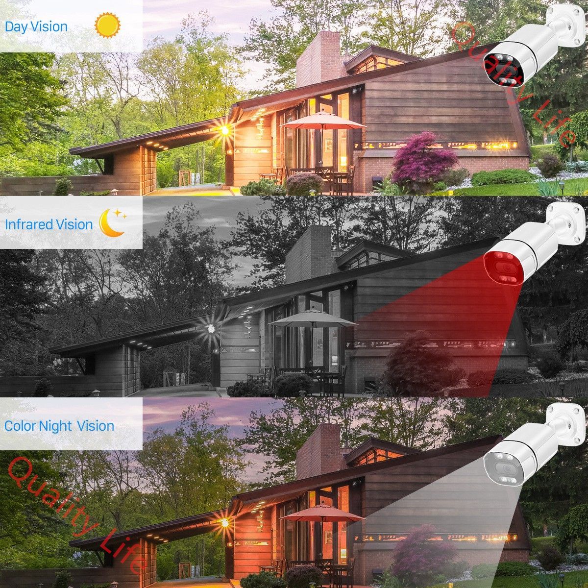 防犯カメラセット 8台分 400万画素 屋内 屋外IP67防水 監視カメラ 遠隔監視-動体検知 暗視撮影 H.265 映像圧縮技術 双方向音声 NVRセット WWW_IBETON_RU