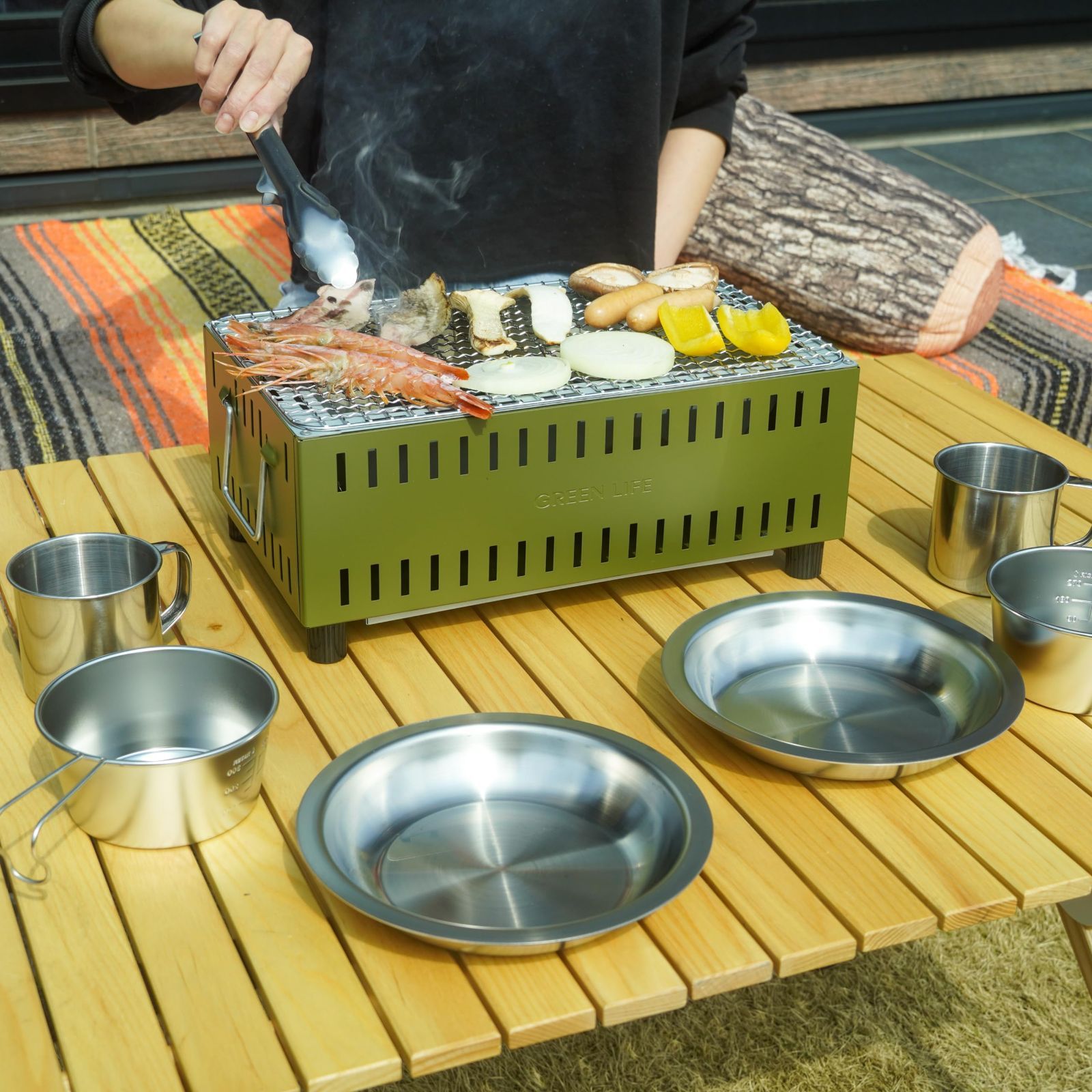 グリーンライフ(GREEN LIFE) 日本製 バーベキュー BBQ コンパクト