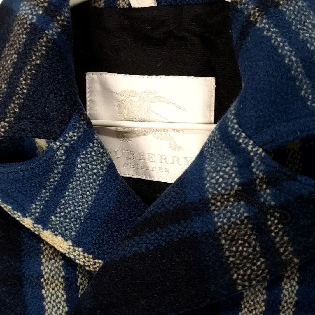  4 三 BURBERRY バーバリー 青 チェック ダブル コート その他 ジャケット ブルゾン