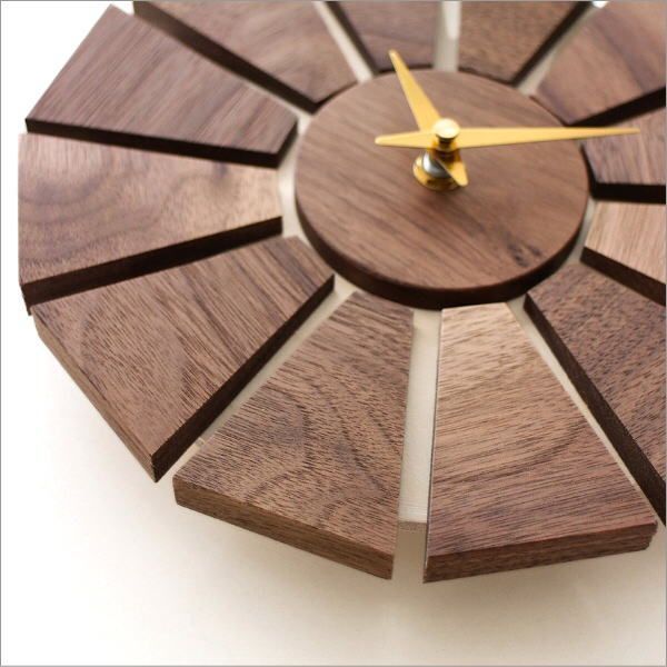 電波掛け時計 スリム木(ウオルナット) 壁掛け時計 おしゃれ 掛時計 北欧 時計