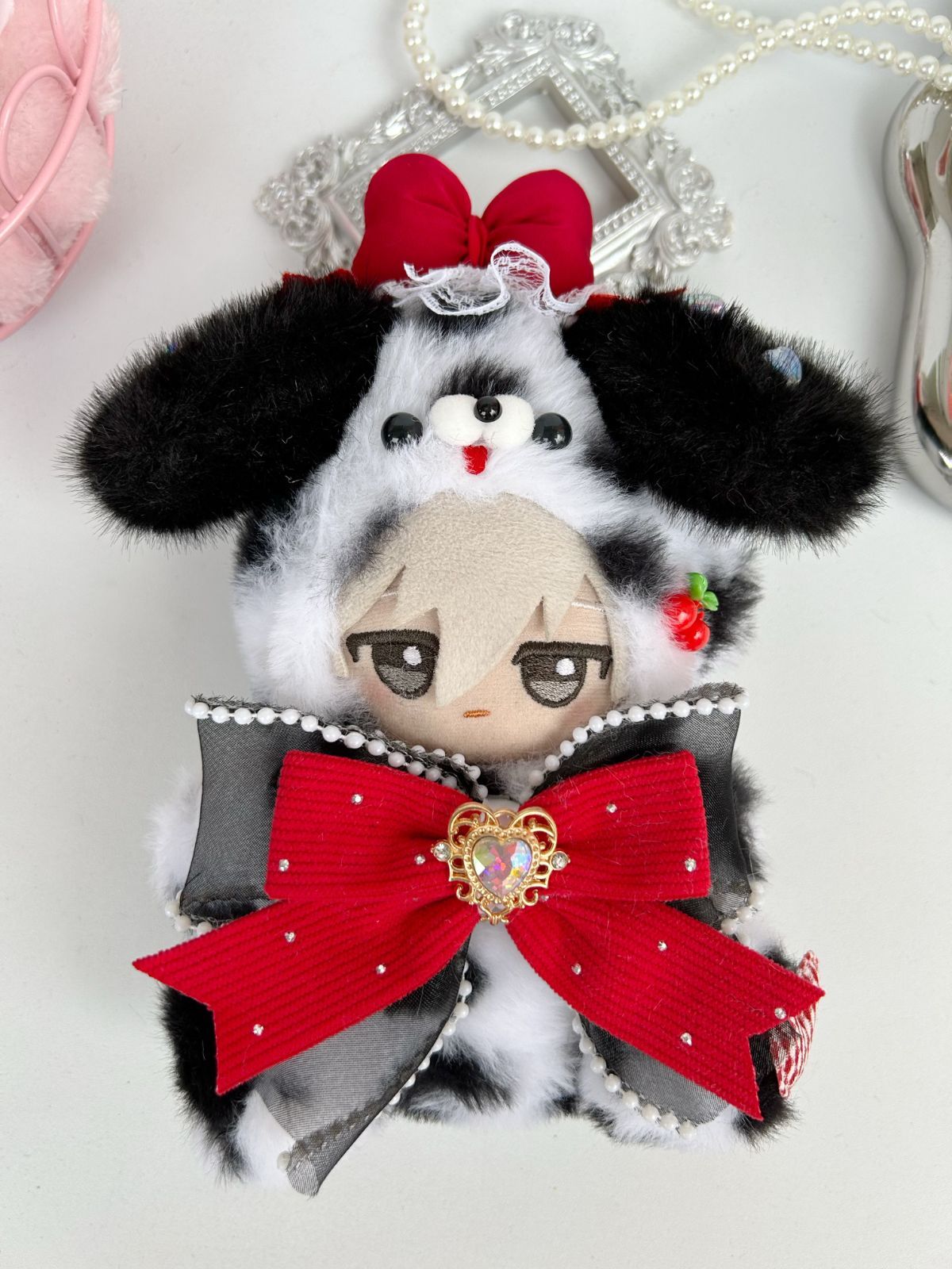 ぬい服 10cm ちびぐるみ おすわり 斑点犬 着せ替え服 ぬいぐるみ