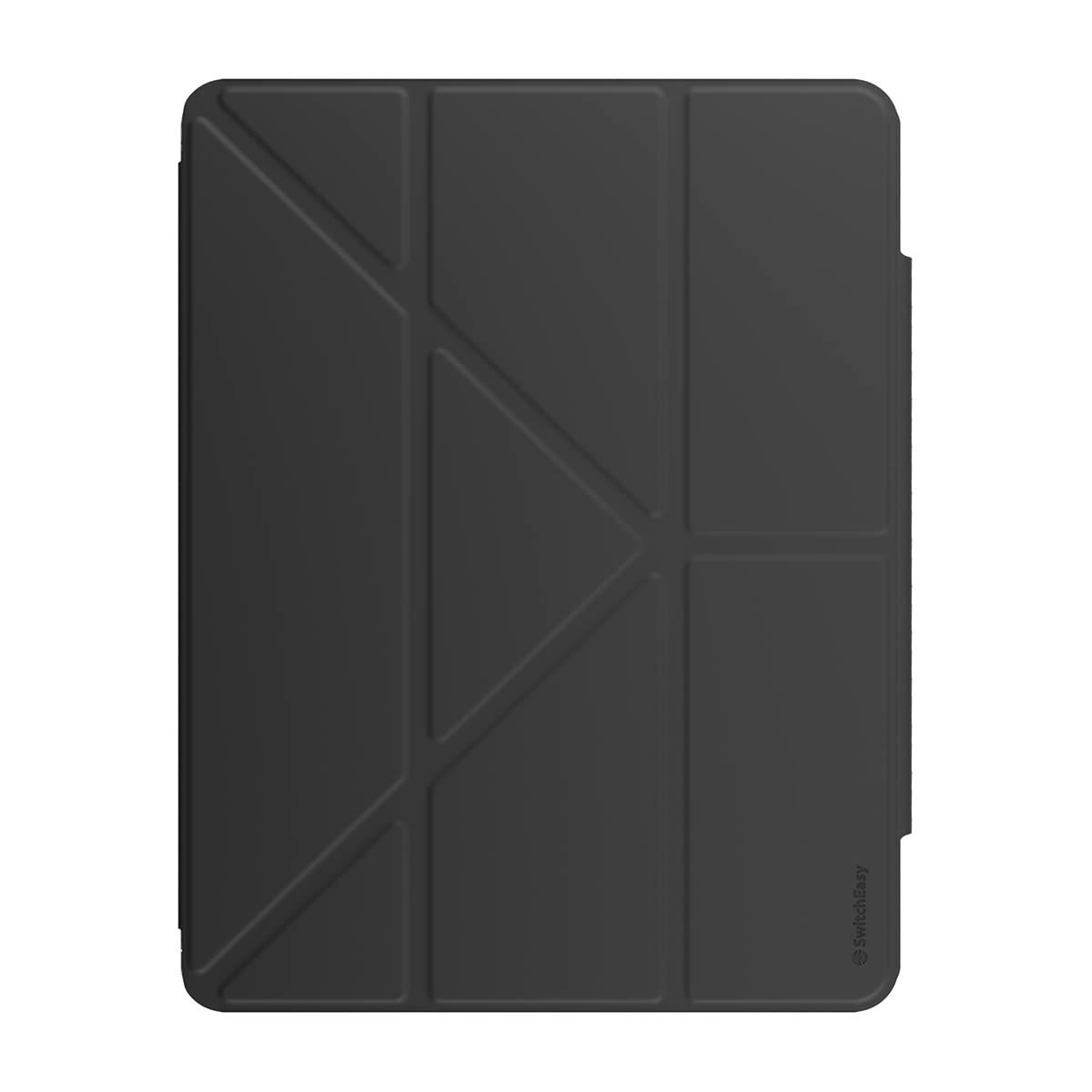 Color:ブラック 【SwitchEasy】iPad Pro 12.9 対応 ケース 手帳型 レザー 背面 クリア 4WAY スタンド 保護 カバー ペン収納 オートスリープ 対応 [ Apple iPadPro 12.9 アップル アイパッド プロ 6世代