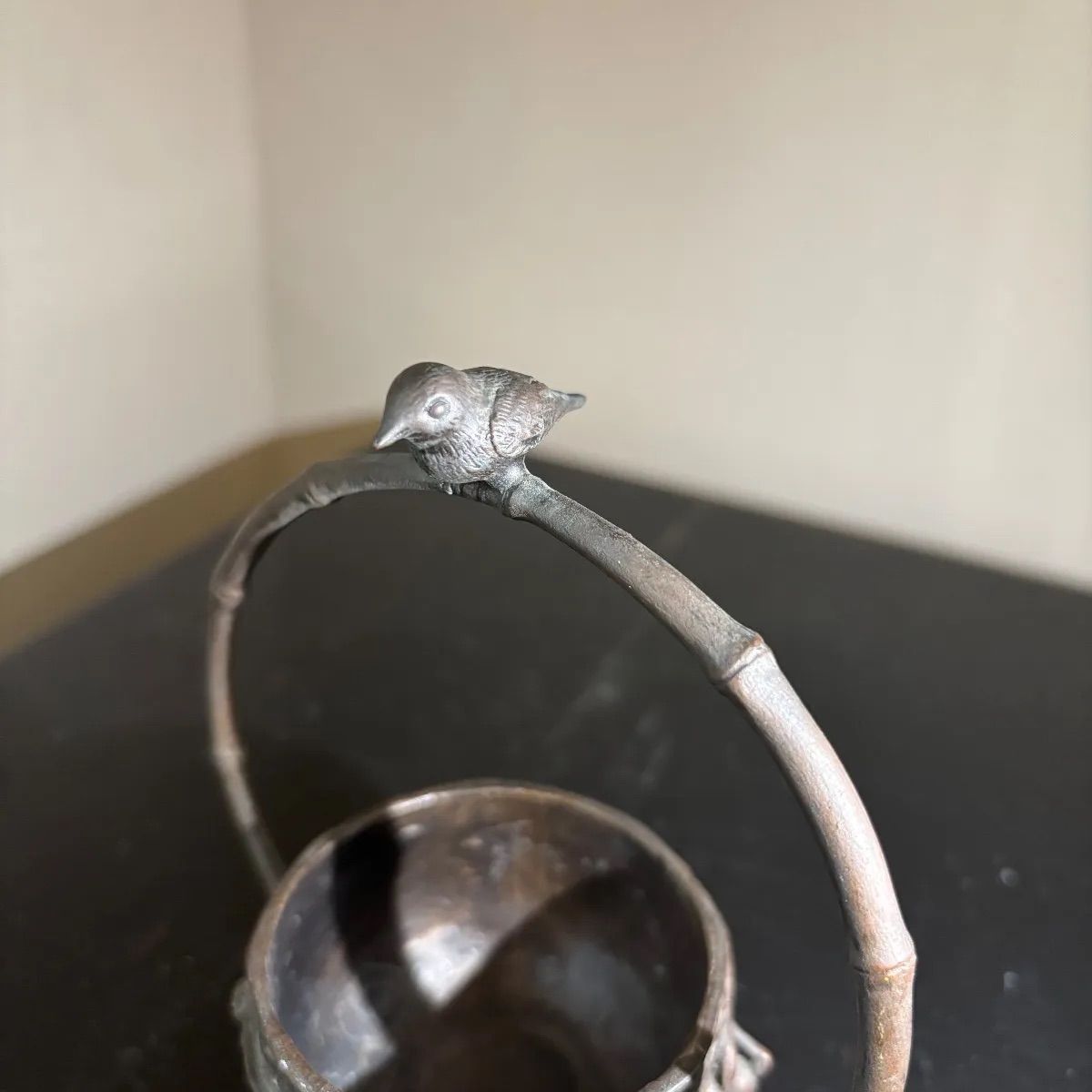 高岡 伝統 瑞峰 花篭 香炉 アンティーク ビンテージ 置物