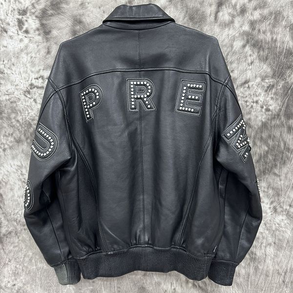 Supreme/シュプリーム【18SS】Studded Arc Logo Leather Jacket