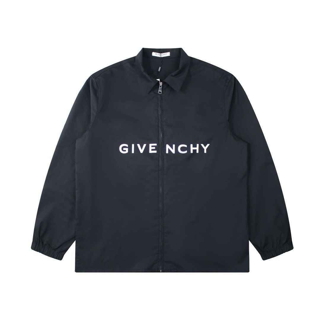 Givenchyジバンシィ SS24 ニューレターズロゴプリント ジップシャツジャケット