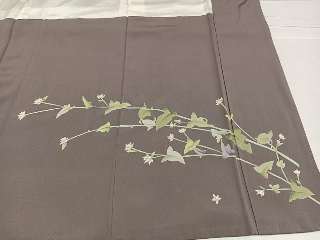 平和屋着物●京加賀糸目友禅作家　山崎巌　訪問着　舞花文　正絹　逸品　AABB3668ph 平和屋着物○京加賀糸目友禅作家 山崎巌 訪問着 舞花文 正絹 逸品