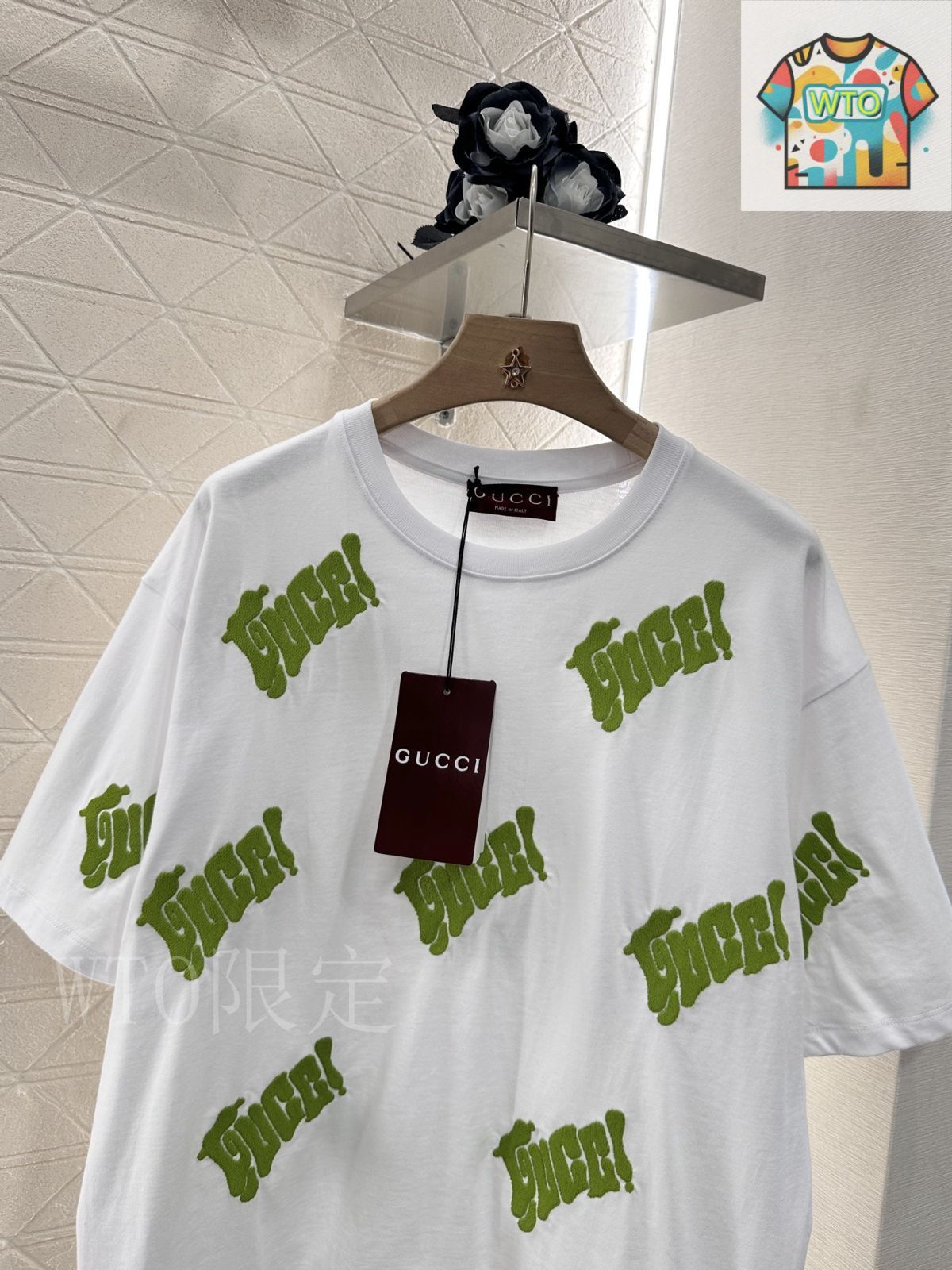 今日特価】Gucci 2025 新品 高級刺繍アルファベット T シャツ