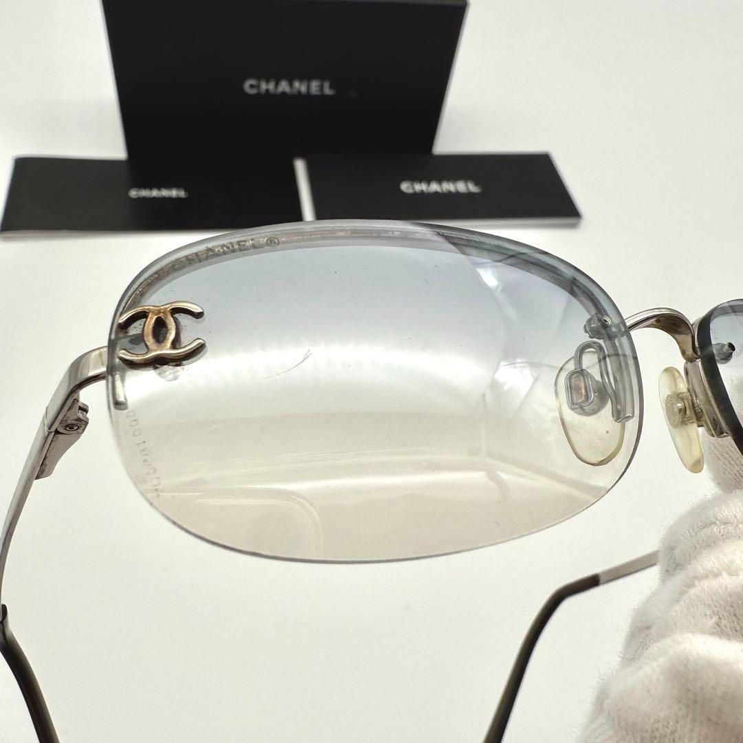 CHANEL サングラス 4099 リムレス 人気 グラデーション ブルー ココ