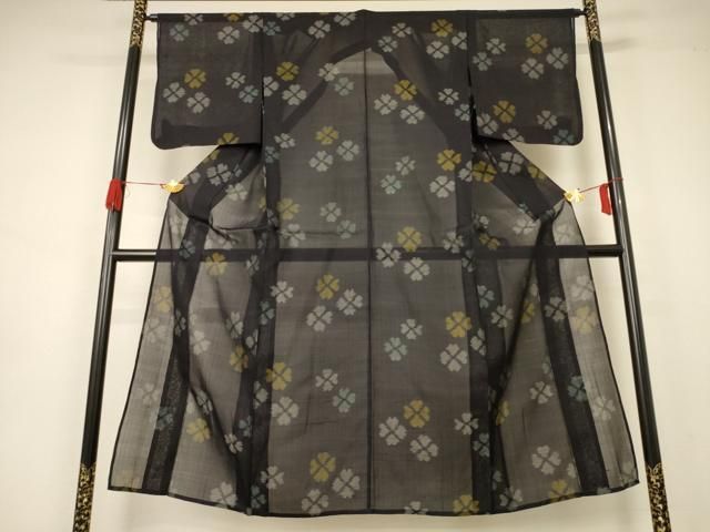 平和屋着物＊夏物 紗紬 亀甲文 正絹 逸品 AABA6505jd