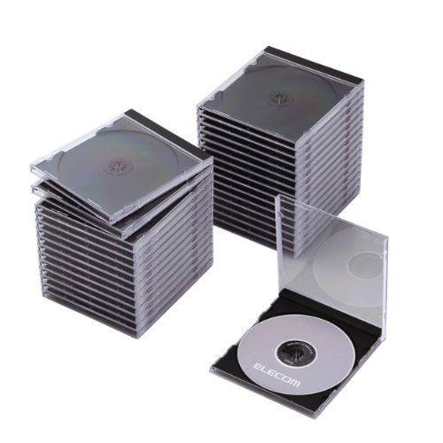 エレコム CD/DVDプラケース 1枚収納 30パック ブラック CCD-JSCN30BK （1点）