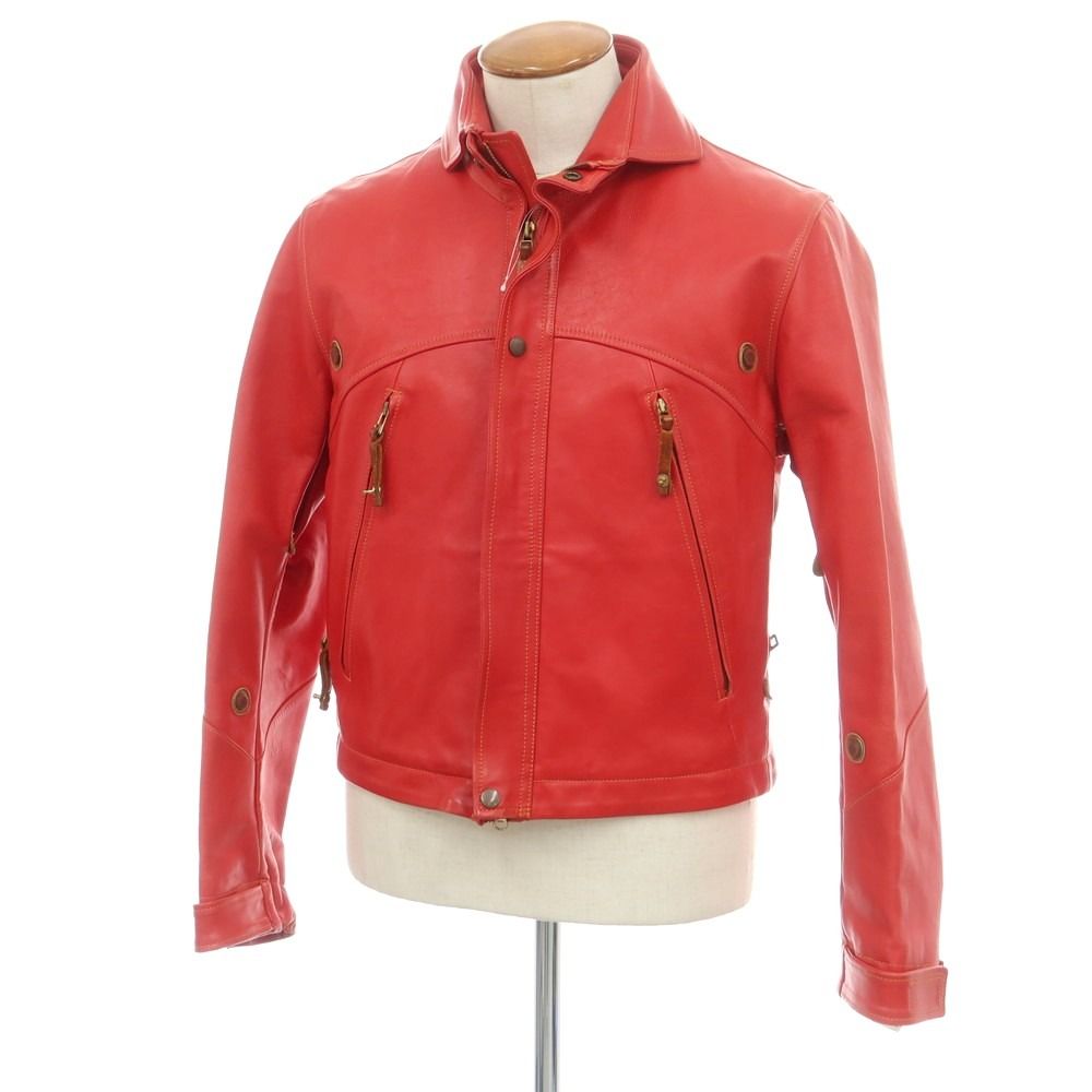 レザーブルゾン レッド