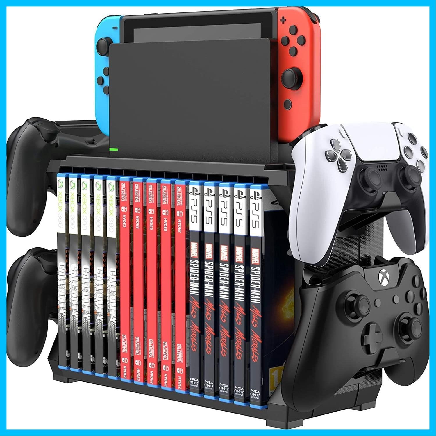 特価商品】ゲームヘッドセット コントローラー 収納ラック Switch/PS4/PS5/Xbox 大容量 収納棚 15枚ゲームソフト収納 PS5  組立簡単 PS4 Xbox 快速整理 Switch for 展示用スタンド 多機能縦置きスタンド - メルカリ