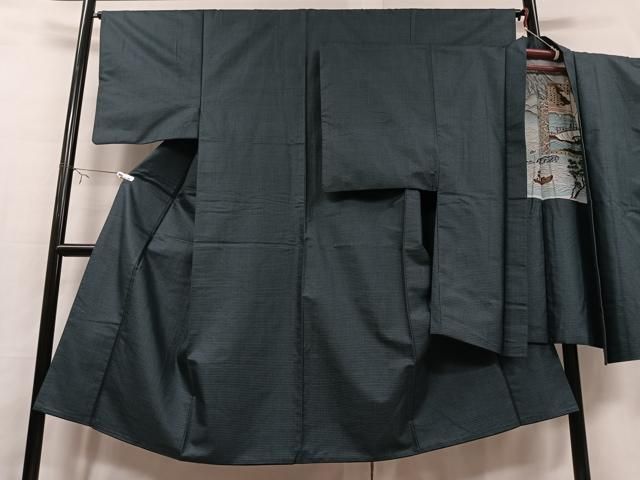 平和屋着物○男性 紬 アンサンブル 霞文 正絹 逸品 CAAY9567th 平和屋  