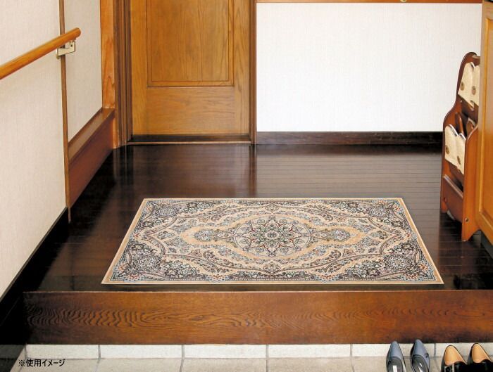 フローラマット ベルギー製モケット織り 玄関マット 67x120 ベージュ R1425967BE