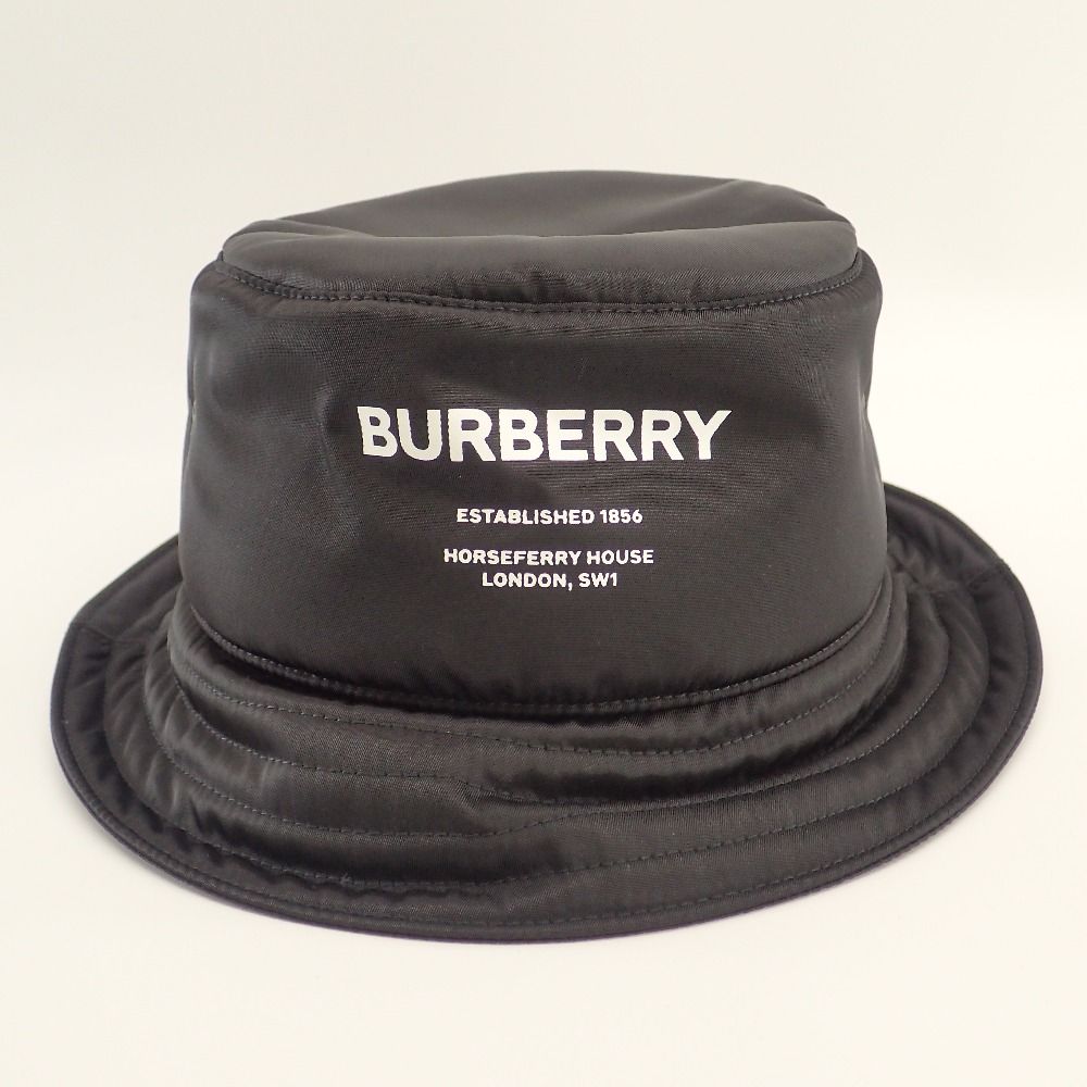 BURBERRY バーバリー 【美品】ロゴ入り ナイロン バケットハット L 