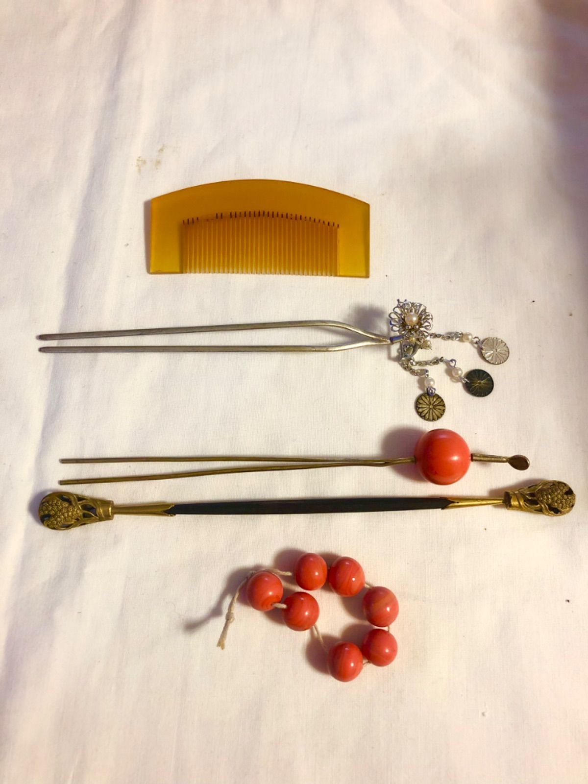 リリイ様専用です！つまみ細工パーツ 二重剣つまみ 二重半くすお花