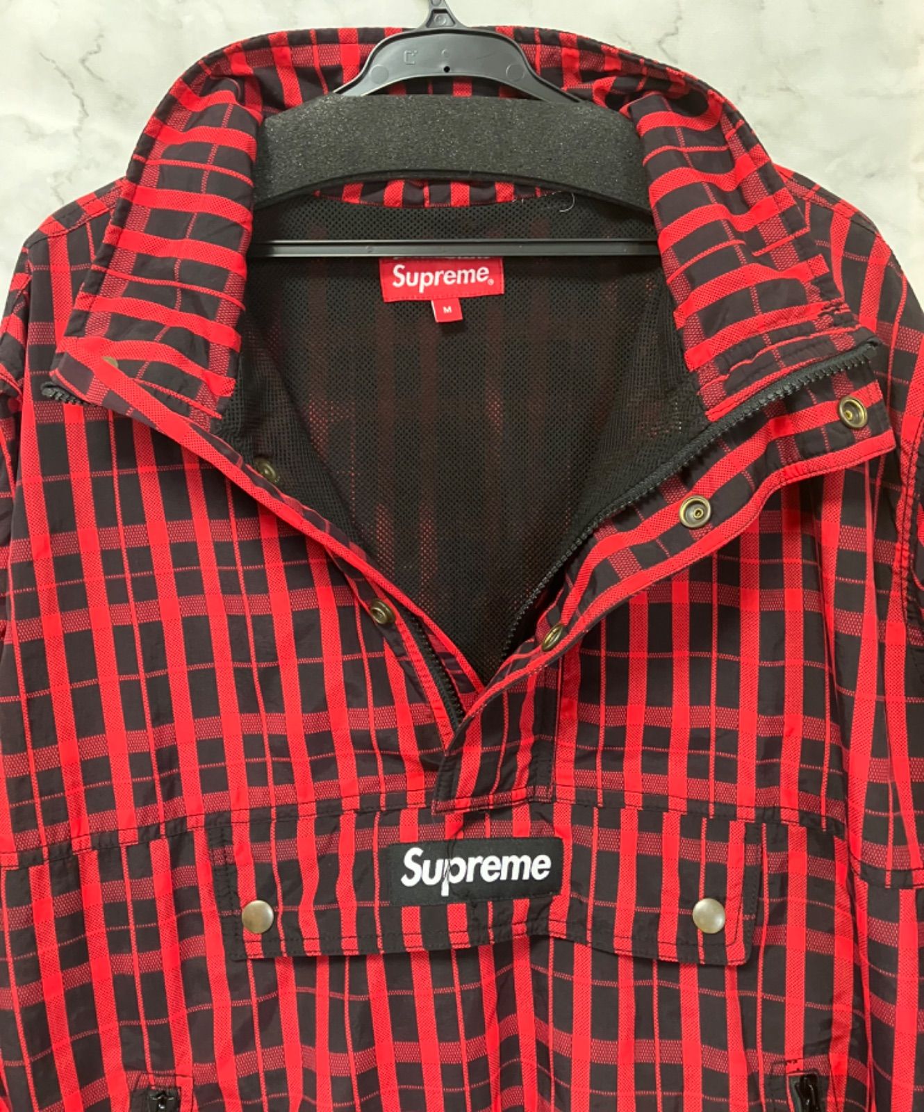 ジャケット・アウター Supreme 18AW Nylon Plaid Pullover ジャケット