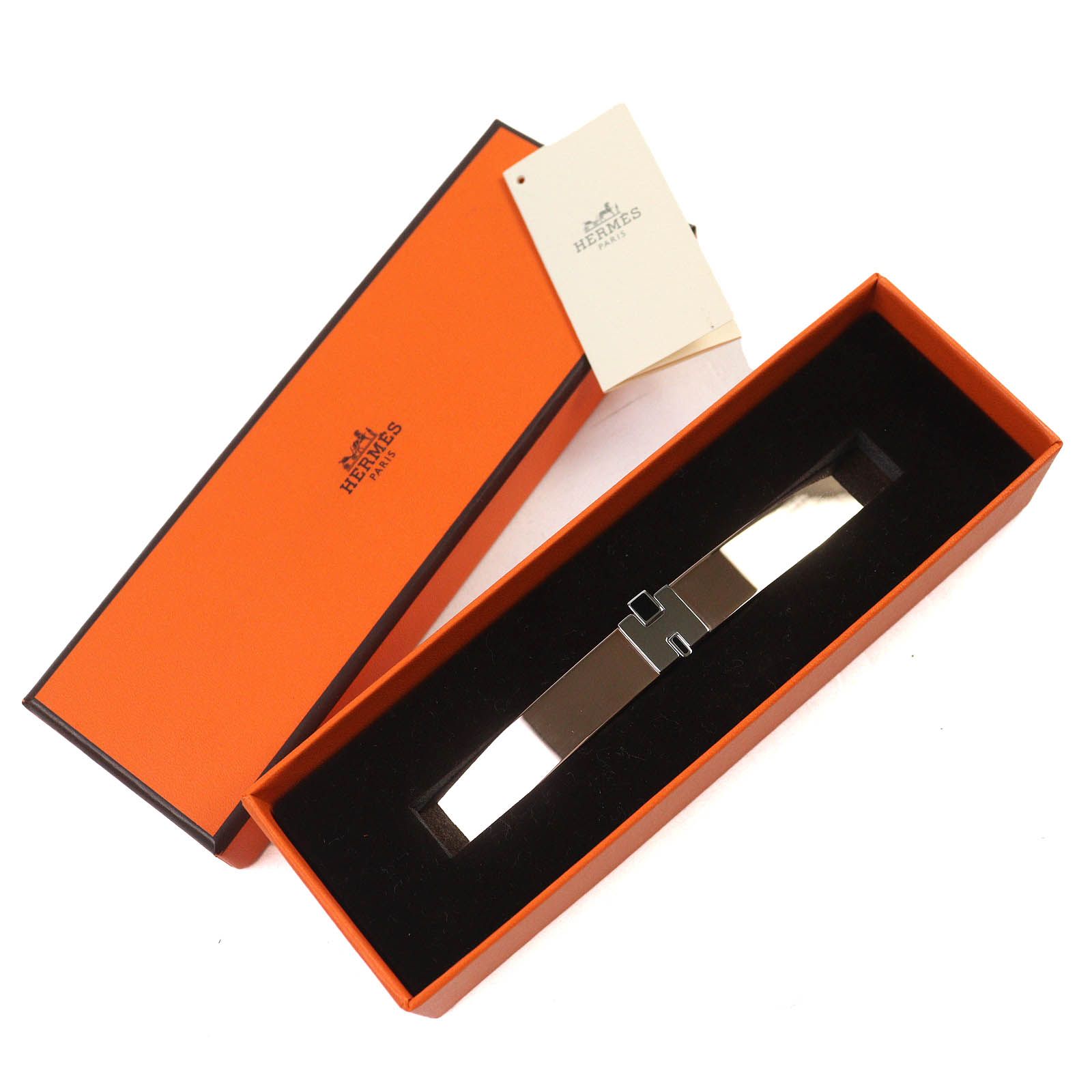 秋 △HERMES エルメス アイリーン Hロゴ バレッタ ヘアクリップ 髪留め ヘア ゴールド系 シルバー き フランス製 レディース