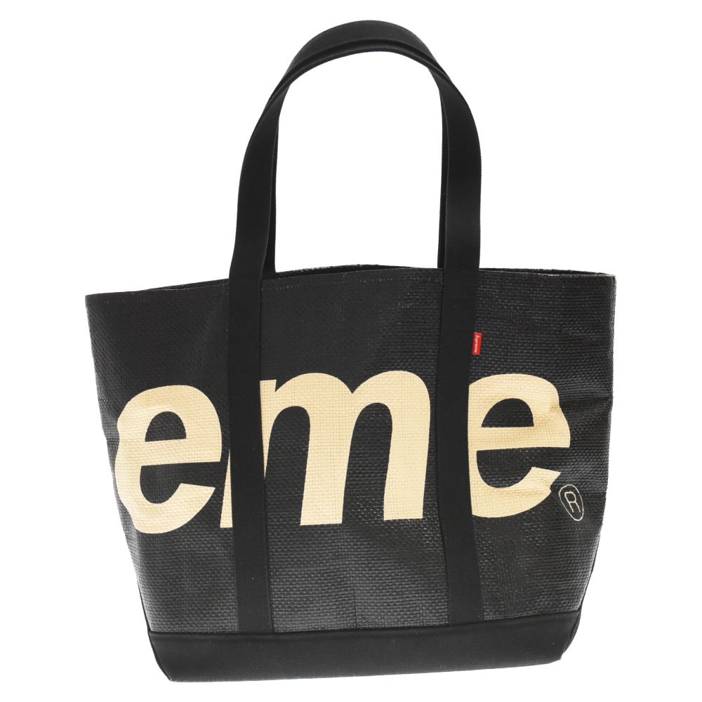 Supreme Raffia トート バッグ 黒/アイボリー Supreme Raffia トート バッグ 黒/アイボリー