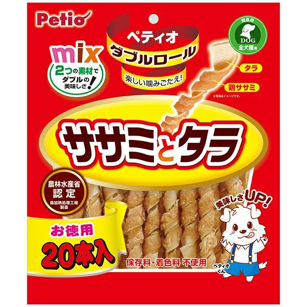 【同梱】【30個セット】ペティオ ペティオダブルロールササミとタラ20本入