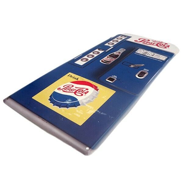 ダイカットエンボス メタルサイン PEPSI-COLA VENDING MACHINE