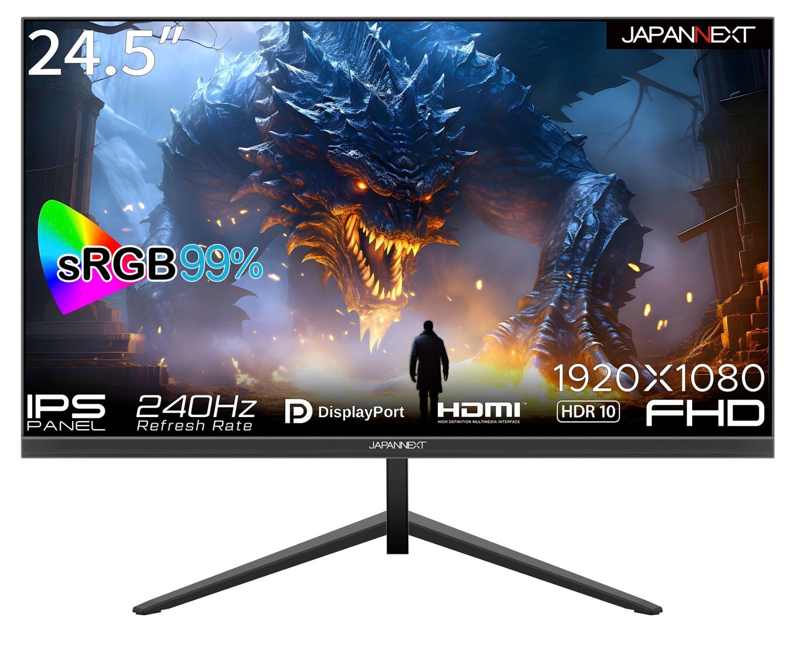 新着商品 HDMI|DisplayPort|VESA対応|ブルーライトカット ディスプレイ パネル IPS | 1920x1080解像度 フルHD 視野角178° 3ms 240Hz ゲーミングモニター JN-IPS245G240FHDR 24.5インチ