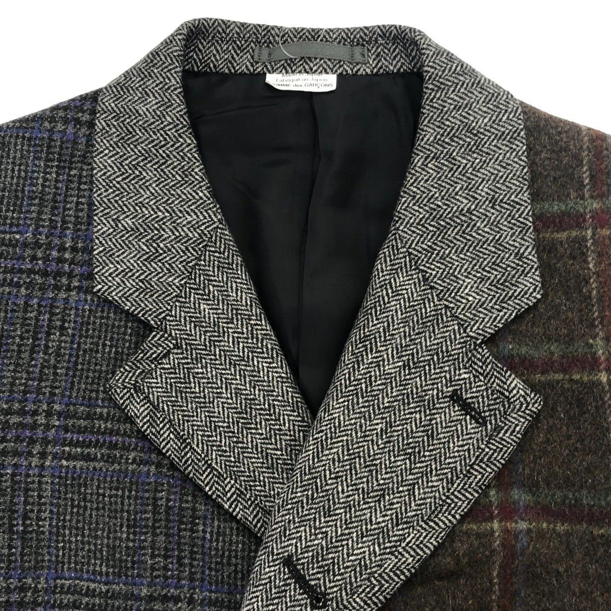 コムデギャルソンオムドゥ　AD2021　ウールツイードパッチワークジャケット　M COMME des GARCONS HOMME DEUX コムデギャルソンオムドゥ 21AW WOOL